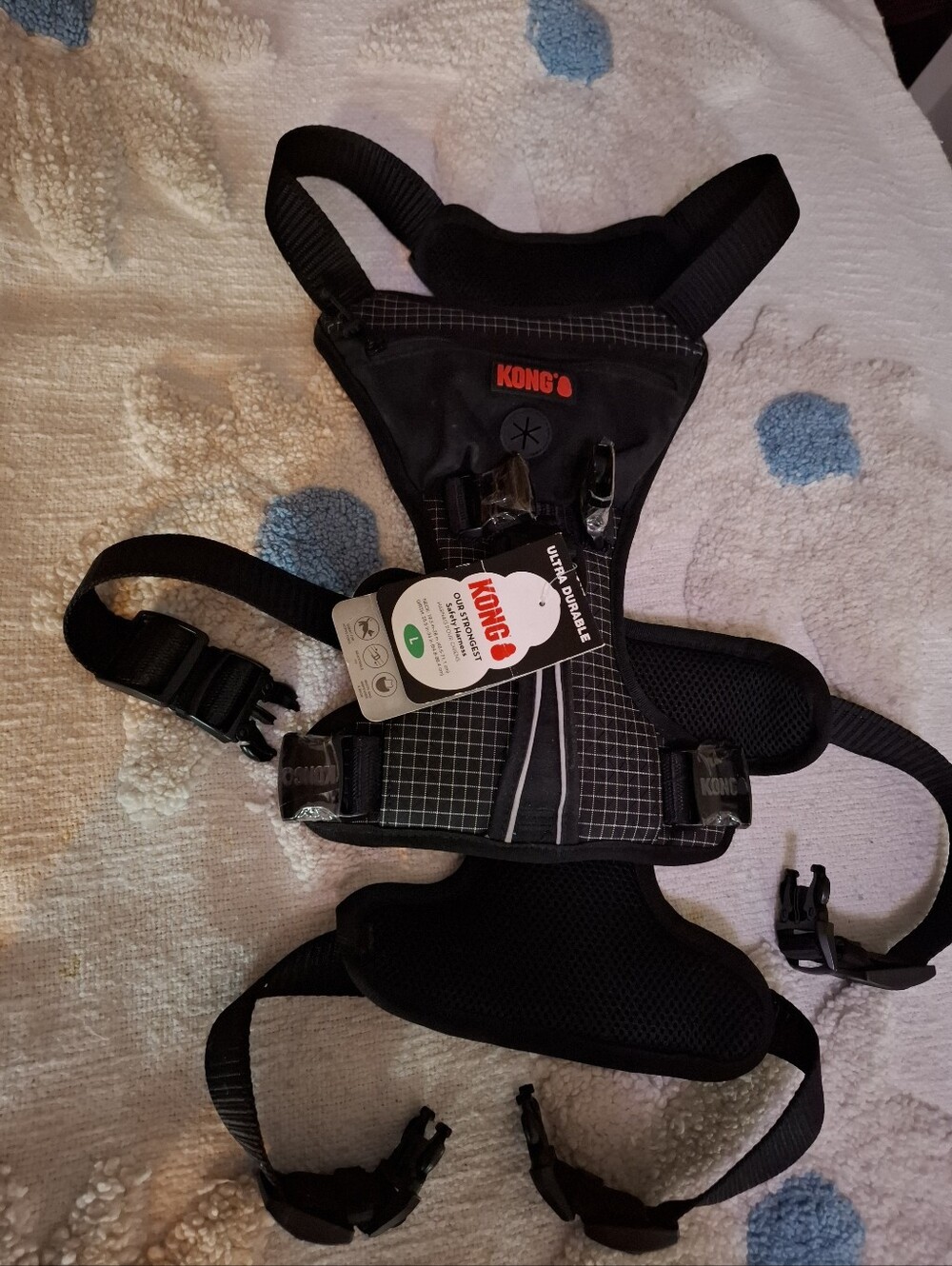 Kong Black Reflective Grid Dog Harness
